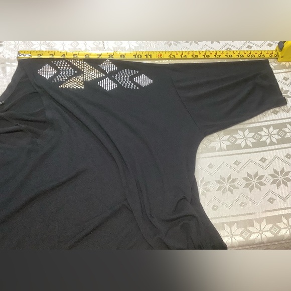 Dex Tunic Women’s Size 1X Loose Fit Sequins Stretchy Black - Picture 6 of 10